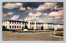 Fort Robins GA-Georgia, Headquarters Building, Antique Vintage Postcard picture