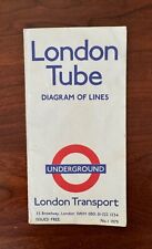 Vintage 1979 No. 1 London Transport Underground Diagram Of Lines Tube Map picture