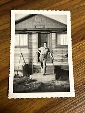 Sassy Man in Plaid Hip 1940s Gay Int B&W Vintage Photo M1 picture