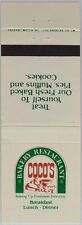 Pageant Matchbook Cover Coco's Bakery Restaurant Treat Yourself White Green picture