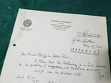 Interesting Letter Harold Shapiro, NY District Attorney Asst., Judaica Hanukkah picture