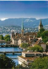 Greetings From Zurich Switzerland Aerial View of City Vintage 6 x 4 Postcard picture