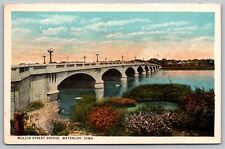 Mullin Street Bridge Waterloo Iowa Birds Eye View Cancel 1925 Vintage Postcard picture