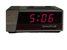 Vintage Spartus Digital Alarm Clock Red LCD Retro Model 1167-C1 picture