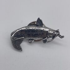 Vintage Silver Tone Catfish Lapel Hat Pin picture