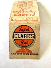 RARE 1930’S CLARK’S SUPER GAS FEATURE PRINTED MATCHES MATCHBOOK picture