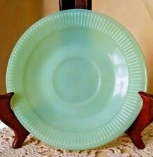 JADEITE PLATE SAUCER RIDGES RIBBED EDGES UNMARKED UNDATED 6 IN USED AS IS DISH. picture