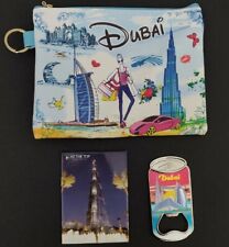 Dubai Souvenir Set - At The Top Magnet, Magnet Opener, Purse -  picture