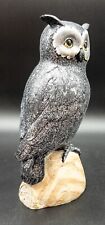 Owl Figurine,  9.5” Tall,  Gorgeous Glittery Black picture