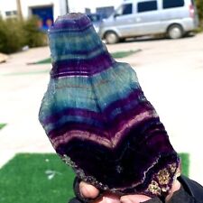238G Natural beautiful Rainbow Fluorite Crystal Rough slices stone specimens picture
