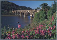 Postcard Gold Beach Oregon Patterson Bridge Famous Rogue River Flowers Fishing picture