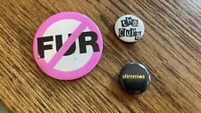 The Cure Stimmies Anti Fur Punk Pin Button Badge 80’s Set Of 3 picture
