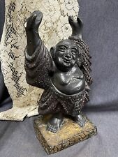 15” Vintage Mid Century Modern Buddha Happy Chalkware Statue picture