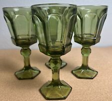 Four Gorgeous Vintage Fostoria Virginia Avocado Green Juice Glasses Goblets picture