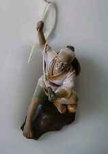 Vintage Shiwan Ceramic Chinese Mud Man  Of Happy Fisherman, Signed picture