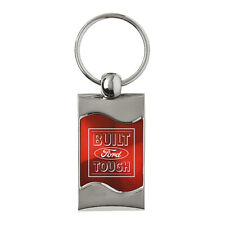 Ford Built Tough Keychain & Keyring - Red Wave Spun Brushed Metal Key Chain picture