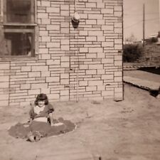 SD South Dakota 1950s Photo Girl Lawn Backyard House B&W Pierre Development Vtg picture