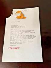 Vintage JIM DAVIS Garfield cartoon creator/artist AUTOGRAPHED letter 1987 picture