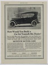1920 Monitor Motor Car Co. Ad: Specs Listed - Continental Motor - Columbus, OhiO picture