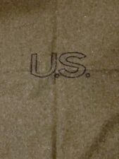 Vintage Olive Wool Military Blanket DLA 100-83-C-0390  Large Rectangular 66x84” picture