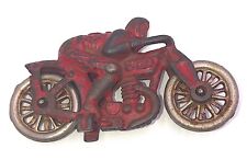 RARE 1930's Hubley SPEED #5 Motorcycle Racer Cast Iron NICKEL TIRES & ORIG PAINT picture