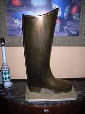 Unique Find Antique Brass Boot with Marble Base picture