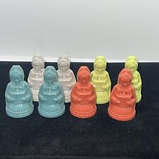 Vtg Four Sets Figurine Gits Ware Salt & Pepper Shakers Plastic Lady Holding Book picture