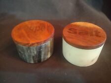 Marble Salt and Pepper Cellar Set Keepers Salt and Pepper Pinch picture