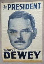 GIANT Original 1948 Thomas E. DEWEY For PRESIDENT Campaign Banner Governor of NY picture