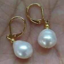Beautiful Huge 10-13mm Natural White South Sea Pearl Earrings Ear stud picture