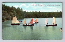 Eagles Mere PA-Pennsylvania, Sailing on Lake, Antique Vintage Souvenir Postcard picture