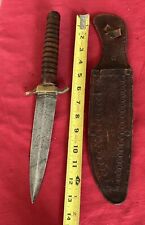 WW2 THEATER KNIFE FROM A SWORD BLADE & CUSTOM MAHAGANY HANDLE & BRASS GUARD picture