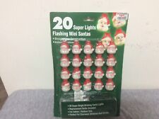 Vintage 20 Super Lights Flashing Mini Santas String Lights NOS picture