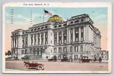 Postcard Newark New Jersey City Hall Building Front Street View Posted 1918 picture