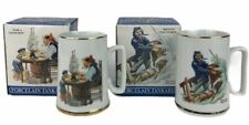 Lot Of 2 Norman Rockwell Week 2/3 Seafarers Collection Porcelain Tankards W/ Box picture