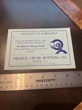 1940s Orange Crush Btlg Co Salisbury NC Free Carton Card Nu-Grape picture