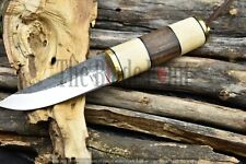 Custom Handmade Puukko Knife With sheath Walnut wood and bone handle with sheath picture