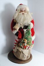 Lynn West Lasting Endearments Santa with Bag of Toys & Christmas Tree Music Box picture