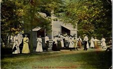 Vintage Ohio OH Postcard People in Front of Post Office Chautauqua Pre 1907 picture