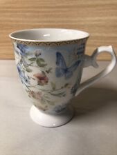 BV Summer River Ceramic Butterfly Tea Cup picture