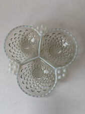 Vintage  Fenton Hobnail Moonstone milk white and clear candy dish picture