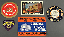 Lot of 5 c.1930s N.O.S. Unused LUGGAGE LABELS - Beautiful Vtg Art Deco Graphics picture