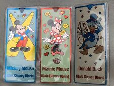 3 VTG Walt Disney World Metal Bookmark Mickey & Minnie Mouse Donald Duck Unused picture