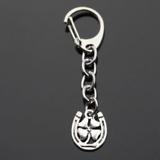Horseshoe Four 4 Leaf Clover Lucky Key Chain Charm Pendant Keychain Clip On Bag picture
