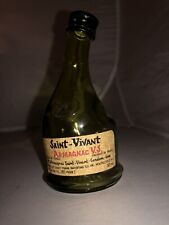 Vintage French Armagnac 4” Glass Bottle Bent Neck Color Green Saint Vivant 50 ML picture