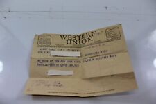 Western Union Paper Copy Telegraph Message 1943 - Sept 2 Vintage picture