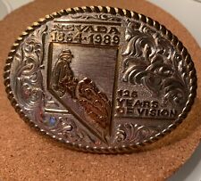 Crumrine Nevada Large Buckle #107  Nevada 1864-1989 125 Years of Vision PRISTINE picture