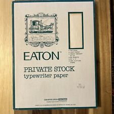 Eaton Private Stock Typewriter Paper 24lb Vtg Natural Finish 80 Sheets Sealed picture