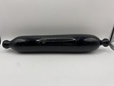 Antique Black Amethyst Glass Rolling Pin w/Anchor & Sailboat Design RARE picture