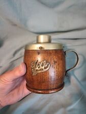 Antique Victorian Ash Wood Cup Style Tea Canister Very Unique Porcelain Lined picture